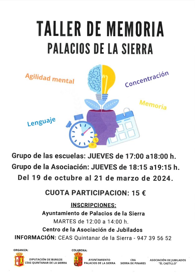 Cartel Taller Memoria Palacios de la Sierra