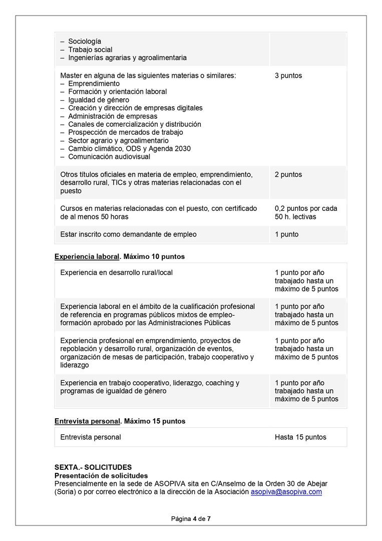 OFERTA DE EMPLEO: Técnica/o de apoyo a la mujer rural en emprendimiento y orientación laboral y controles Leader.