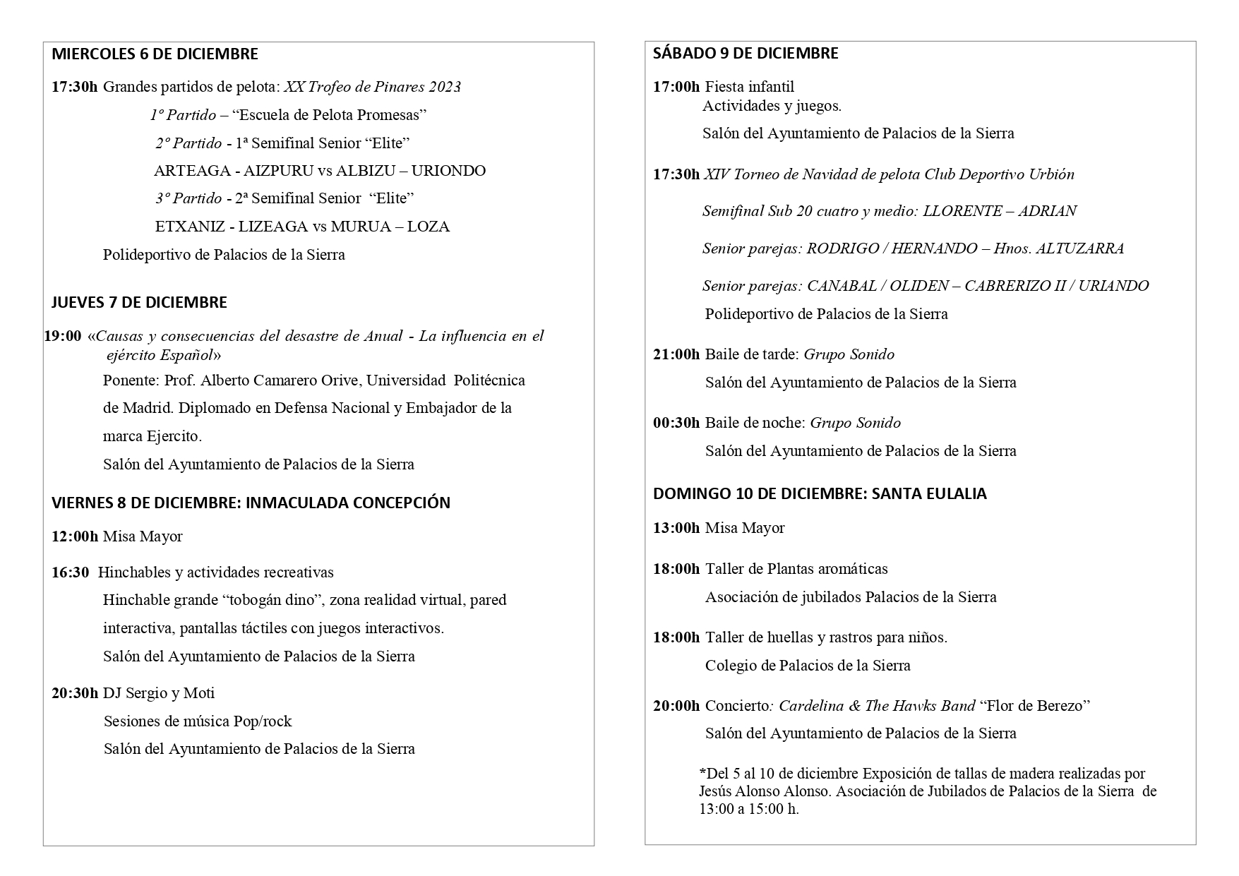 Fiestas de La Constitución, La Inmaculada y Santa Eulalia 2023 b