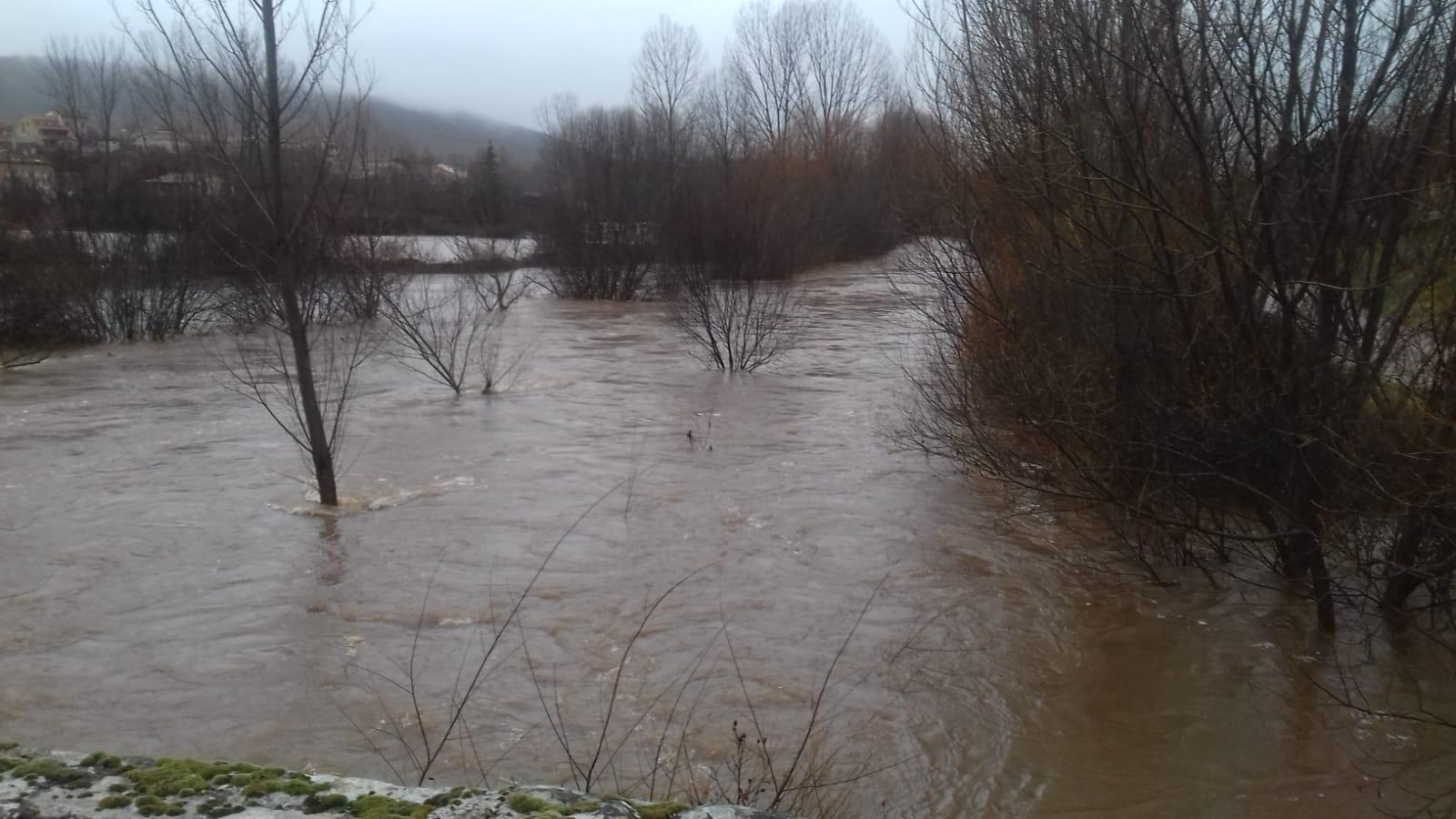 Crecida del río Arlanza Palacios de la Sierra 31 enero 2019